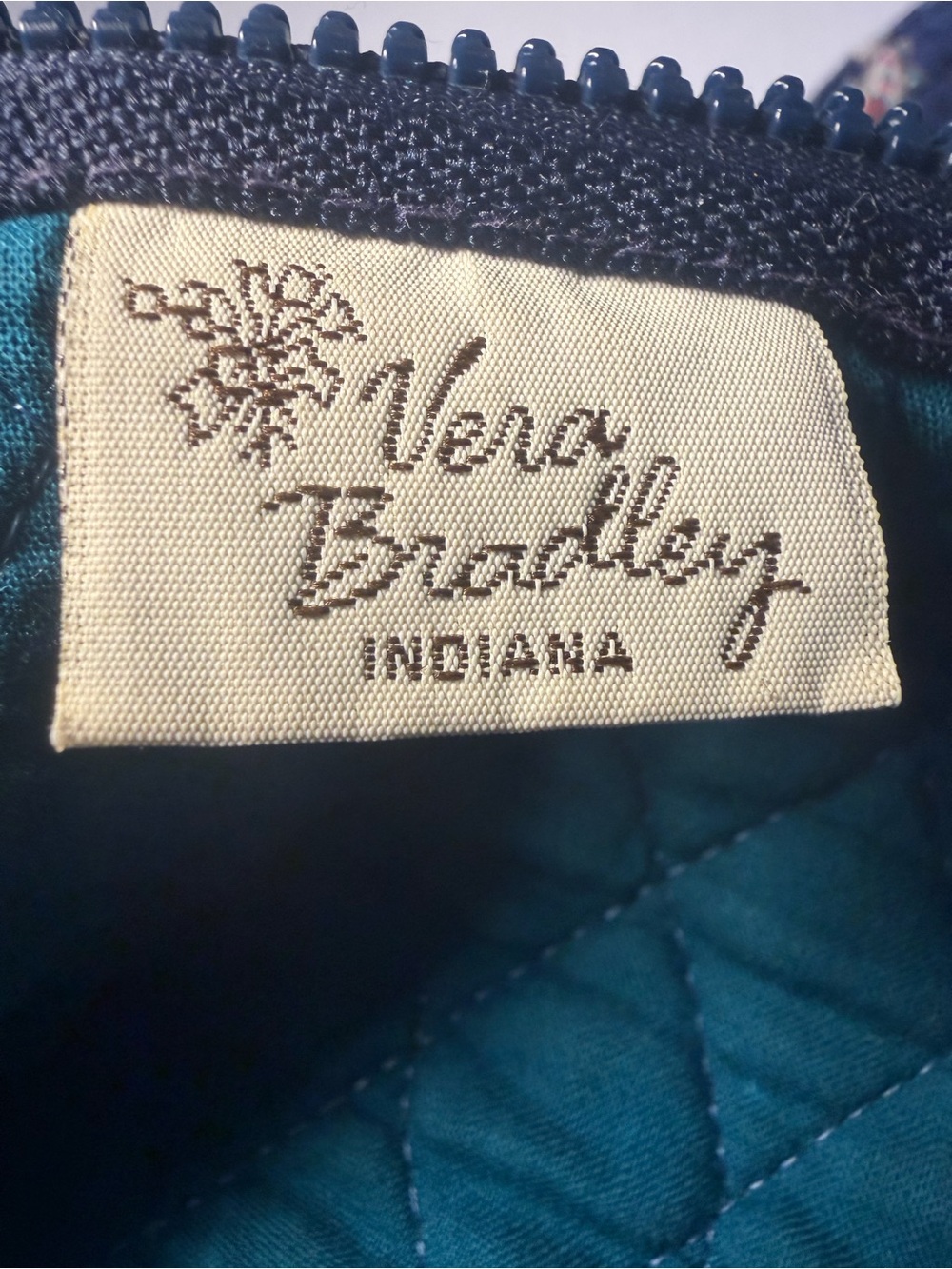 Vera Bradley Navy Quilted Paisley Tote with Rust and Cream Accents - Picture 6 of 9